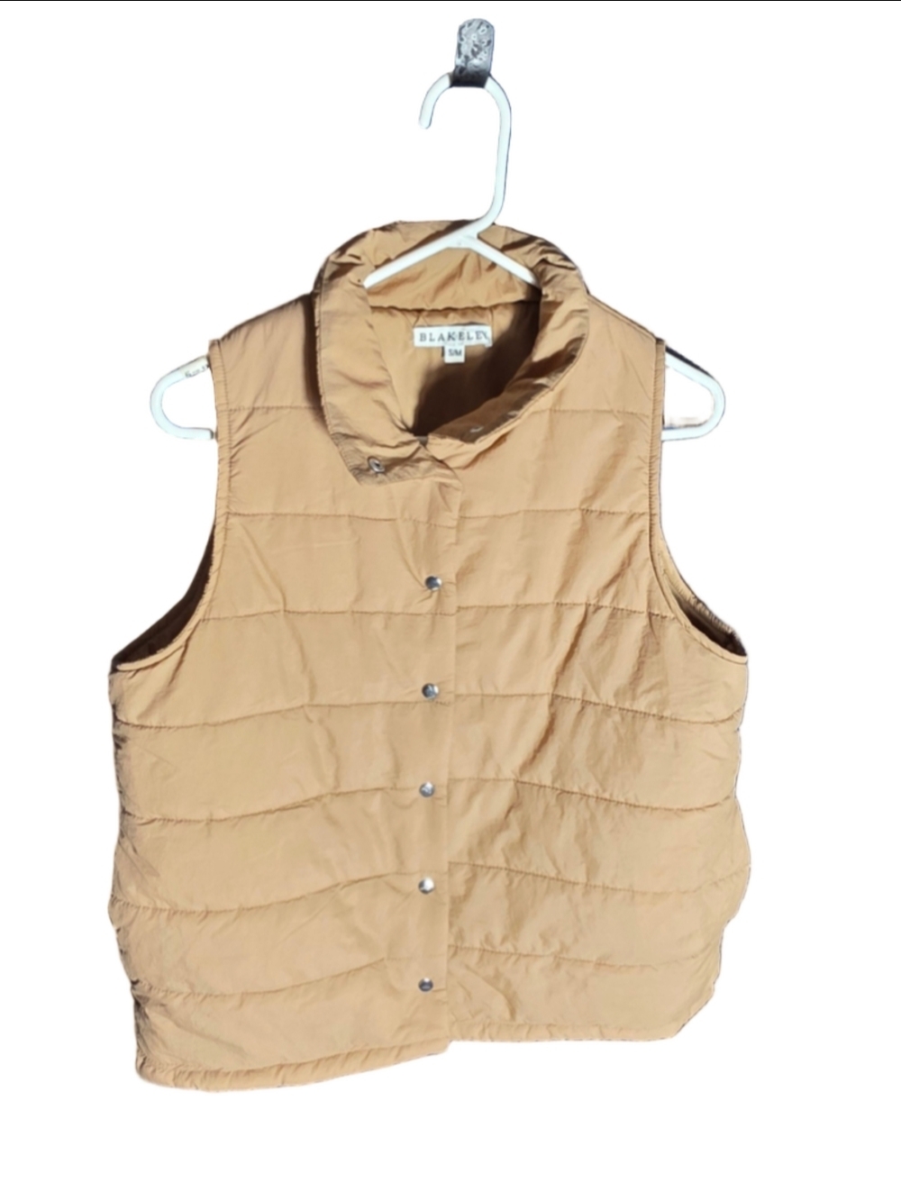 Women's Blakeley Brown Puffer Vest S/M button up autumn warm cozy